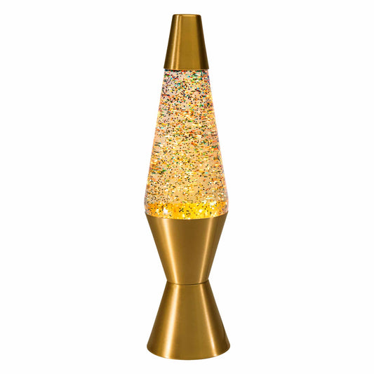 14.5" LAVA LAMP RAINBOW GLITTER - CLEAR/GOLD Series 2-0021